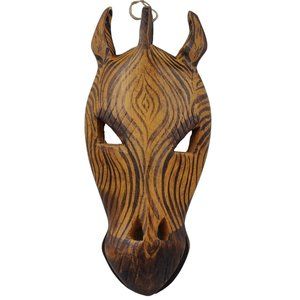 Wooden Decorative Zebra Mask Wall Art African Safari Savanna